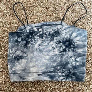 Blue tie dye tank top
